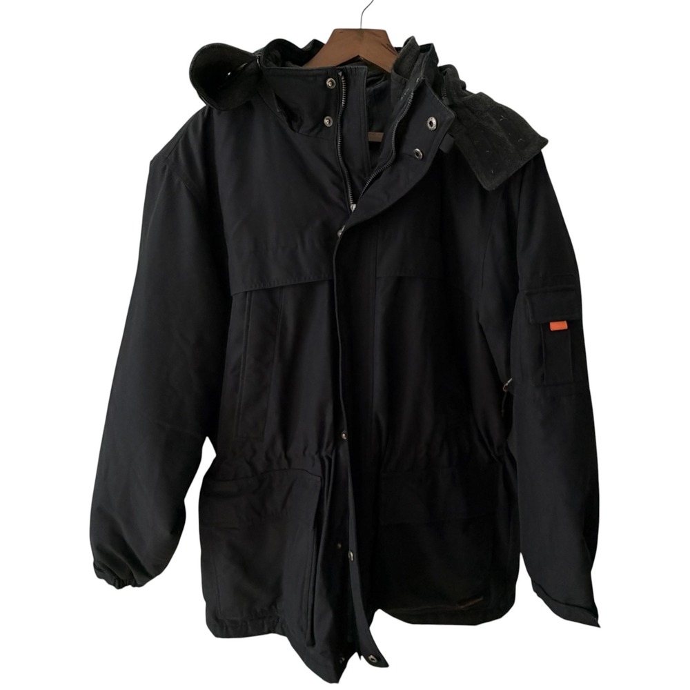 Weatherproof Garment Company Mens Black Ski Heavy Utility Parka Jacket Medium